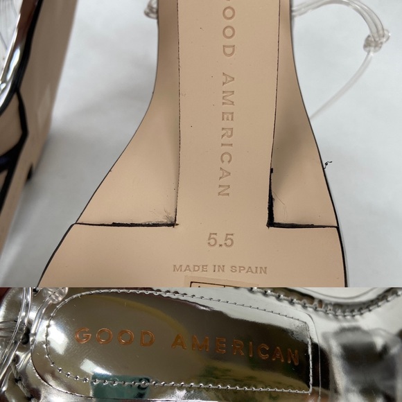Good AmericanClear Block Heel Clear Straps Sandals Size 5.5 New - Picture 13 of 16